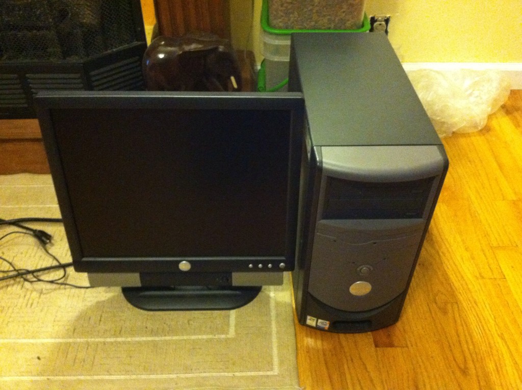 A good example of a 2005-era PC, a Dell Dimension 4000. LCD's had just come out; by the time I attended Walters State in 2005, all the lab PC's were this model and type.
